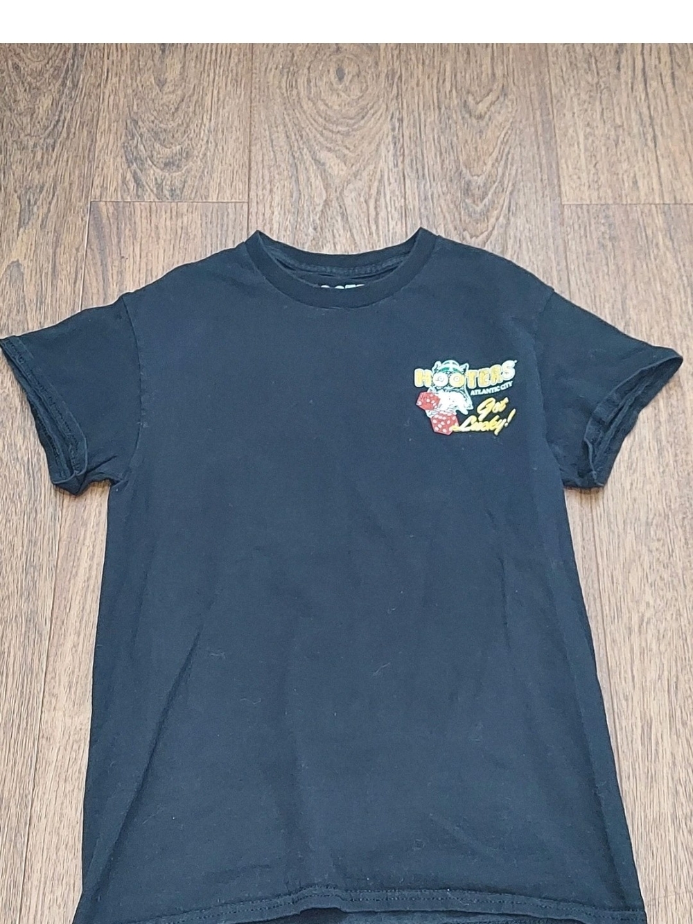 Hooters Black Kids Short Sleeve Tee with Yellow Logo